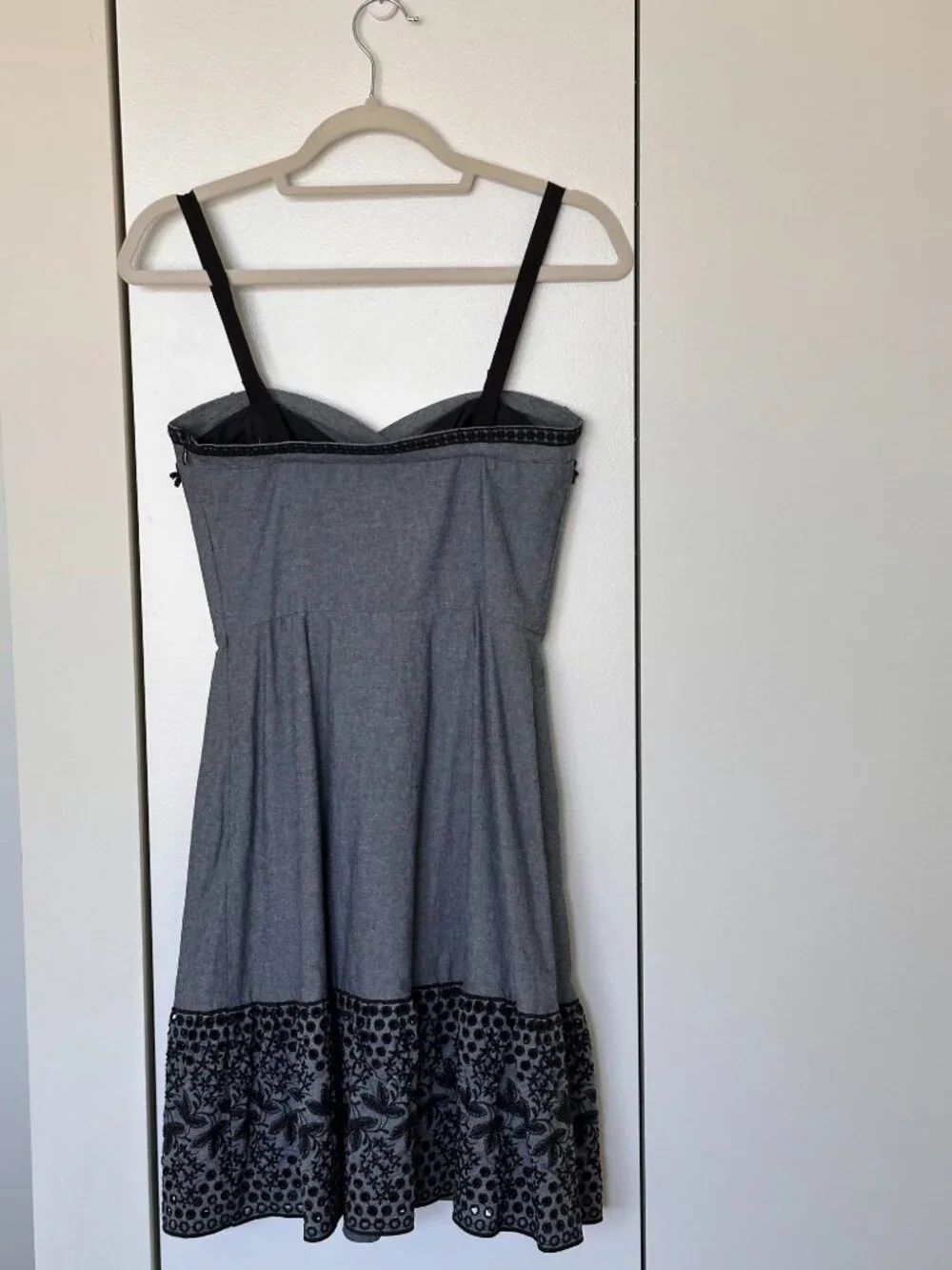 Anna Sui 3D Lace Denim Dress with Boning Bodice- US Size 0